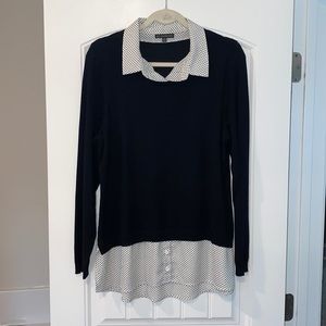 Twofer blouse and sweater